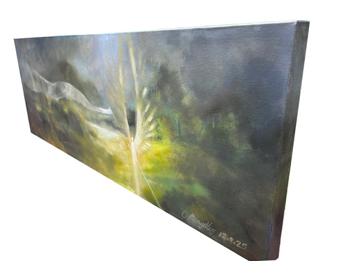 'flag of love' original oil painting on Box canvas