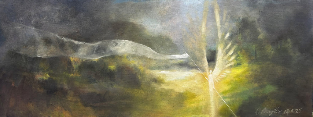 'flag of love' original oil painting on Box canvas